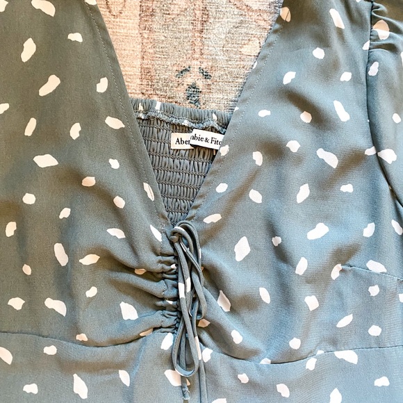 Abercrombie Green Pattern Midi Dress XXSP - Picture 6 of 6